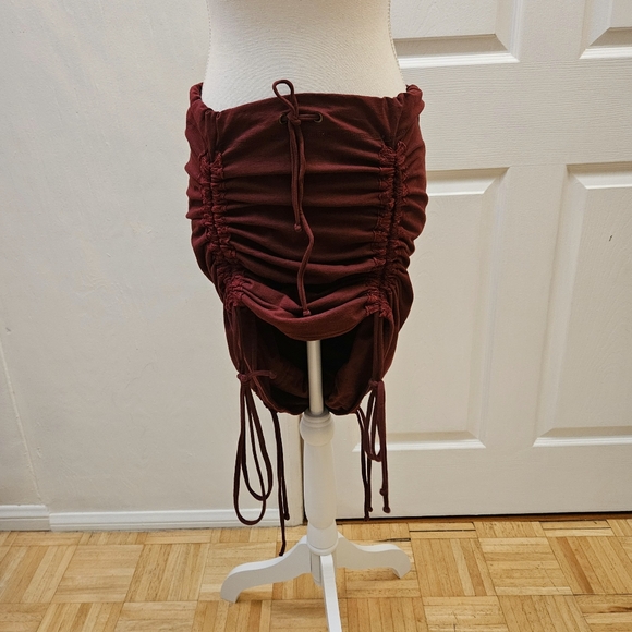 NEW Convertible MISS BE by Emmanuelle Blanc Festival Ruched Dark Red Skirt Dress - Picture 11 of 16